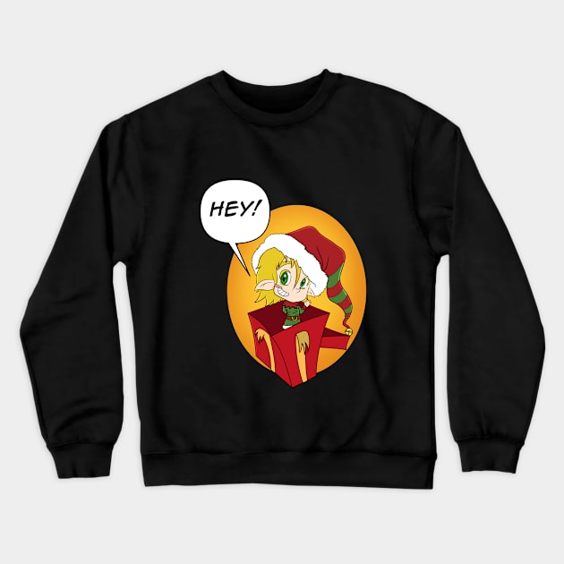 HEY! Christmas elf Crewneck Sweatshirt by lomiky